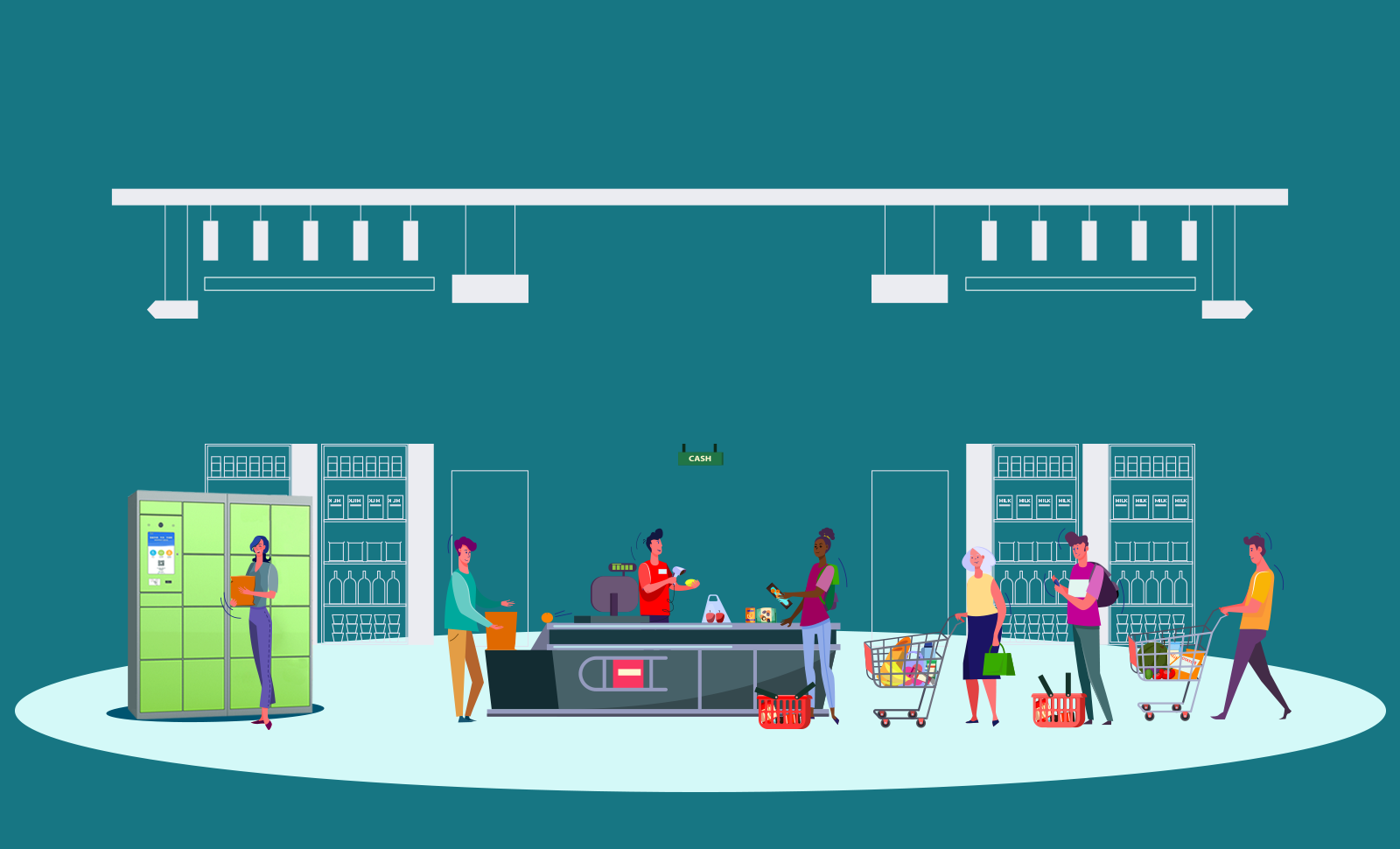 Smart Lockers for Storage in Supermarkets MDK4i-0904
